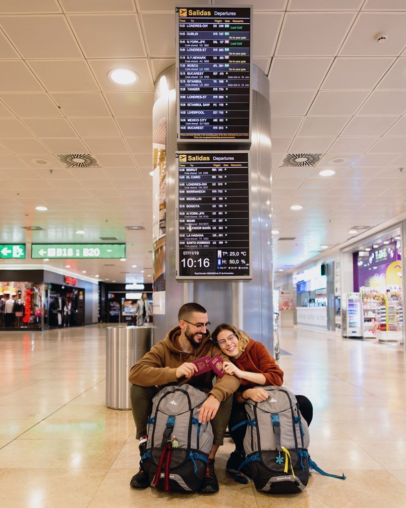 aeropuerto barajas mochileros