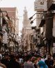 Calle en El Cairo cerca del bazar Khan El Khalili