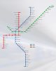 Mapa con las línea de metro en El Cairo