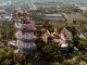 Vista aérea del Templo del Dragón o Wat Samphran en Bangkok