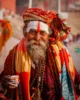 Un Sadhu, ascetas considerados hombres sagrados, en Varanasi