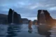 Haciendose de noche en los baños naturales de Myvatn