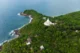 Vista desde el aire de Japanese Peace Pagoda en Unawatuna, Sri Lanka