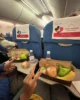 Nuestro desayuno en el vuelo a Japón