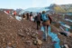 Inicio del trekking por el glaciar atravesando las morrenas
