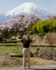Eri contenta flipando con el Fuji