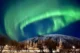 Una de las auroras más fuertes que vimos al salir del trabajo