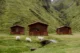 Cottages en el camping de Thakgil con ovejas islandesas de vecinas