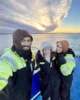 Selfie mientras navegamos en busca de ballenas en Reikiavik