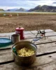 Nuestra cena de subsistencia en el refugio de Álftavatn