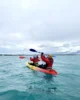 Surcando la laguna glaciar de Jökulsárlón en kayak