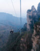 Teleférico a Tianzi Mountain al atardecer