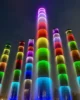 Las "fuentes de bambú" iluminadas