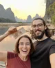 Selfie en el paisaje del billete de los 20 yuanes