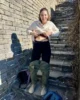Pantalones térmicos debajo de los pantalones de trekking en la muralla china