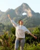 Eri con la Moon Hill de Yangshuo