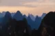 Montañas kársticas al atardecer en la zona de Xingping