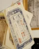 Réplica de los billetes de cambio en el banco Baichuantong