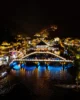 Vista del Snow Bridge desde el puente Nanhua por la noche